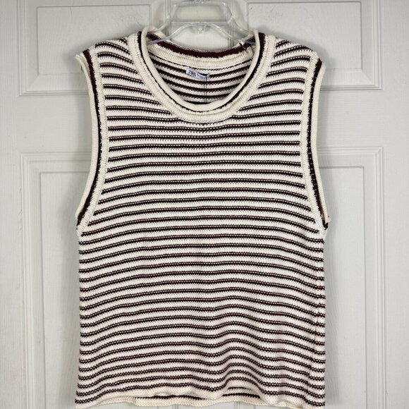 2/$30 Zara Relaxed Crew Neck Vest‎ Size Medium - Picture 6 of 16